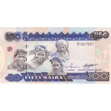 P27d Nigeria - 50 Naira Year 2001